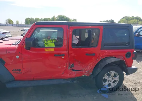 2021 Jeep Wrangler Unlimited Sport S 4X4 из США, поврежденный, VIN 1C4HJXDNXMW658930